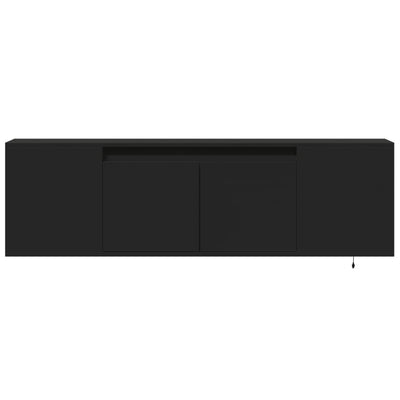 TV-seinäkaappi LED-valoilla musta 135x31x39,5 cm