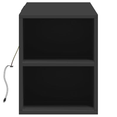 TV-seinäkaappi LED-valoilla musta 135x31x39,5 cm