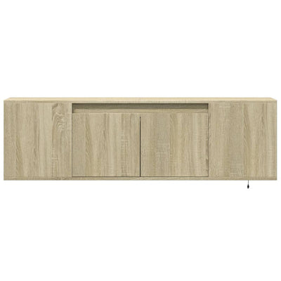 TV-seinäkaappi LED-valoilla Sonoma-tammi 135x31x39,5 cm