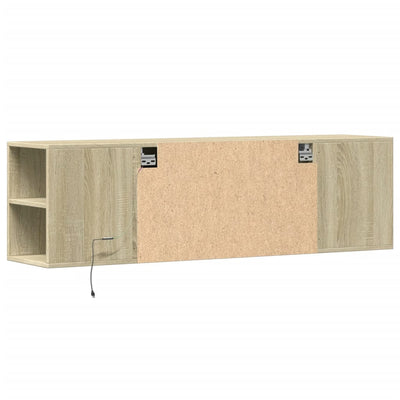 TV-seinäkaappi LED-valoilla Sonoma-tammi 135x31x39,5 cm