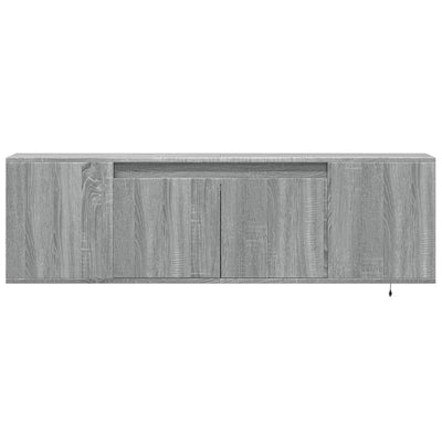 TV-seinäkaappi LED-valoilla harmaa Sonoma 135x31x39,5 cm
