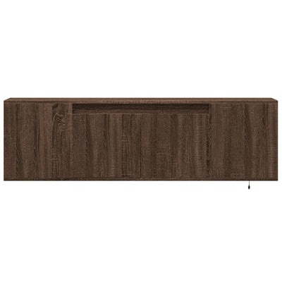 TV-seinäkaappi LED-valoilla ruskea tammi 135x31x39,5 cm