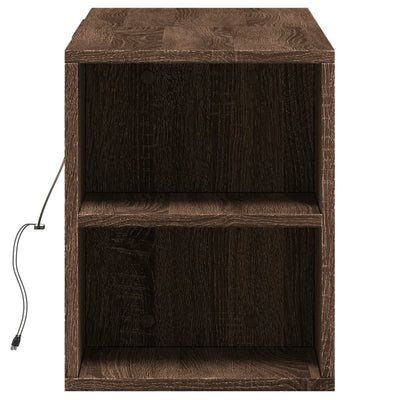 TV-seinäkaappi LED-valoilla ruskea tammi 135x31x39,5 cm