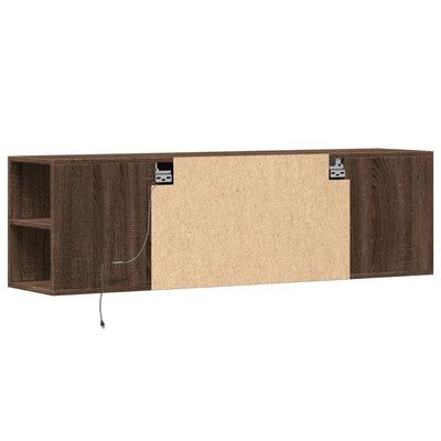 TV-seinäkaappi LED-valoilla ruskea tammi 135x31x39,5 cm