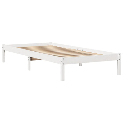 Sängynrunko ilman patjaa päädyllä 75x190 cm täysi mänty