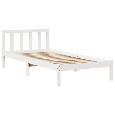 Sängynrunko ilman patjaa päädyllä 75x190 cm täysi mänty