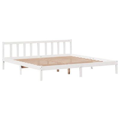 Sängynrunko ilman patjaa valkoinen 200x200 cm täysi mänty