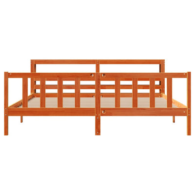 Vahanruskea sängynrunko päädyllä Dennis 200x200cm (mänty)