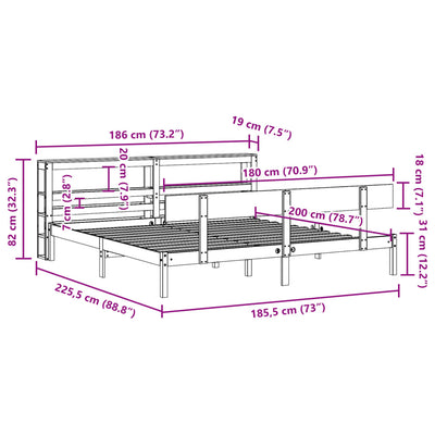Sängynrunko ilman patjaa Bradatan 180x200cm (mänty)
