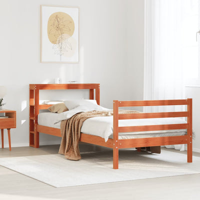 Sängynrunko ilman patjaa vahanruskea 90x200 cm täysi mänty