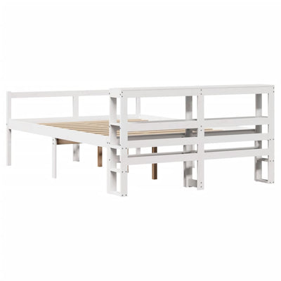 Valkoinen vanhusten sänky päädyllä Acanie 135x190cm (mänty)