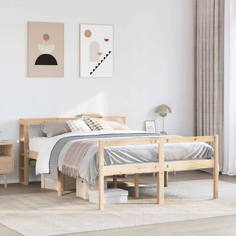 Vanhusten sänky päädyllä 160x200 cm täysi mänty