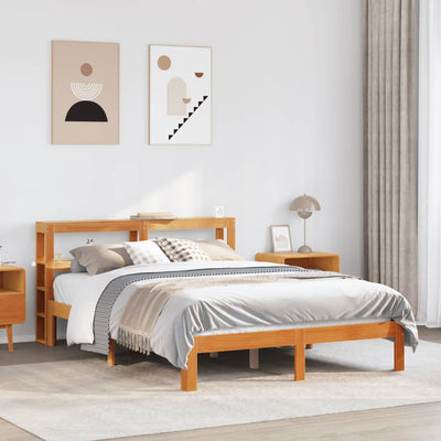 Sänky ilman patjaa vahanruskea 140x190 cm täysi mänty
