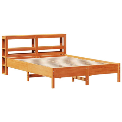 Sängynrunko ilman patjaa vahanruskea 135x190 cm täysi mänty