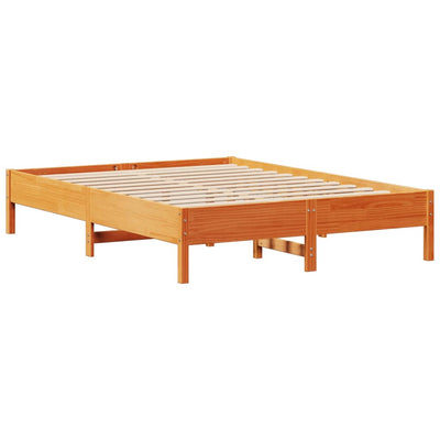 Sängynrunko ilman patjaa vahanruskea 135x190 cm täysi mänty