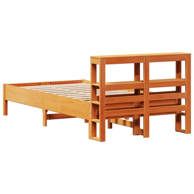 Sängynrunko ilman patjaa vahanruskea 75x190 cm täysi mänty