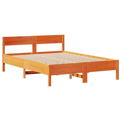 Sängynrunko ilman patjaa vahanruskea 135x190 cm täysi mänty