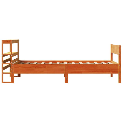 Sängynrunko ilman patjaa vahanruskea 75x190 cm täysi mänty