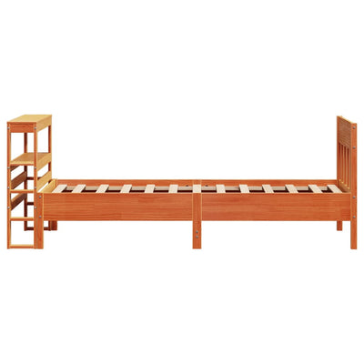 Sängynrunko ilman patjaa vahanruskea 75x190 cm täysi mänty