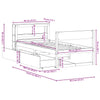 Vahanruskea sängynrunko ilman patjaa Valentina 90x190cm (mänty)
