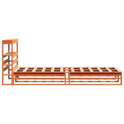 Sängynrunko ilman patjaa vahanruskea 90x200 cm täysi mänty