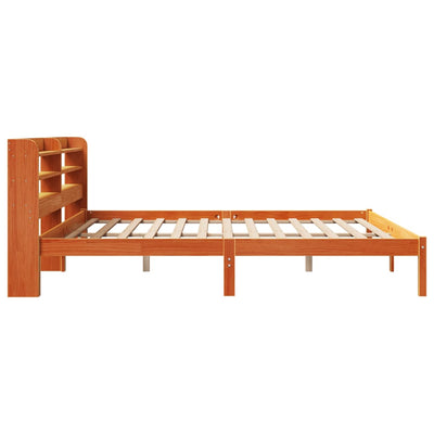 Sängynrunko päädyllä vahanruskea 200x200 cm täysi mänty