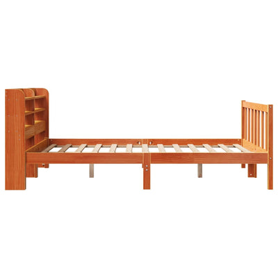 Sängynrunko päädyllä vahanruskea 135x190 cm täysi mänty