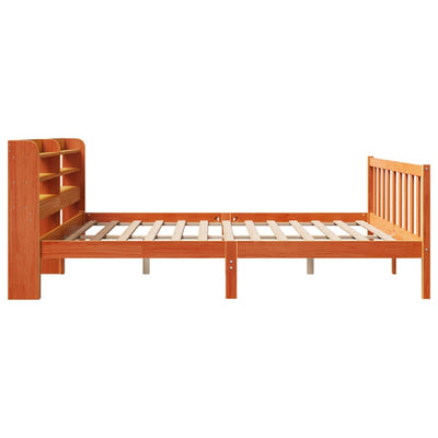Sängynrunko päädyllä vahanruskea 200x200 cm täysi mänty