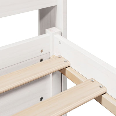 Valkoinen sängynrunko päädyllä Alcipe 200x200cm (mänty)