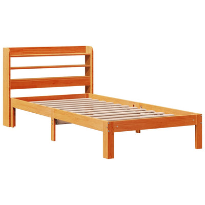 Sängynrunko ilman patjaa vahanruskea 75x190 cm täysi mänty