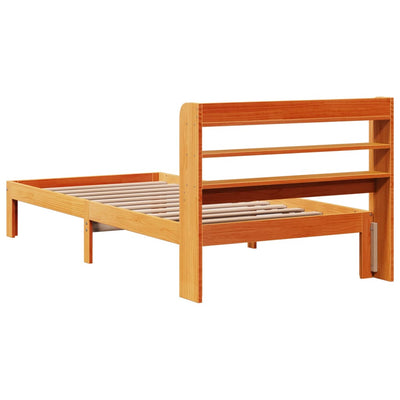 Sängynrunko ilman patjaa vahanruskea 75x190 cm täysi mänty