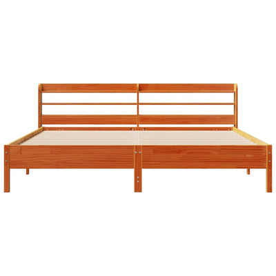 Sängynrunko ilman patjaa vahanruskea 200x200 cm täysi mänty