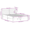 Valkoinen sängynrunko ilman patjaa Brigita 140x200cm (mänty)