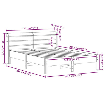 Vahanruskea sänky patjalla Brigita 140x200cm (mänty)