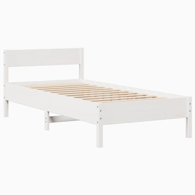 Sängynrunko ilman patjaa päädyllä 75x190 cm täysi mänty