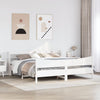 Sängynrunko päädyllä valkoinen 200x200 cm täysi mänty