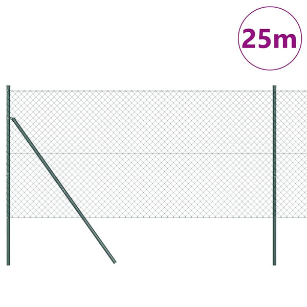 Ketjuaita Maapohjakorjaus 25 x 1 m PVC-pinnoitettu teräs Vihreä