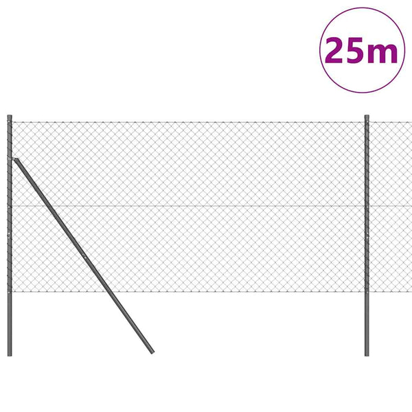 Ketjuaita Maapohjakorjaus 25 x 1 m PVC-pinnoitettu teräs Harmaa