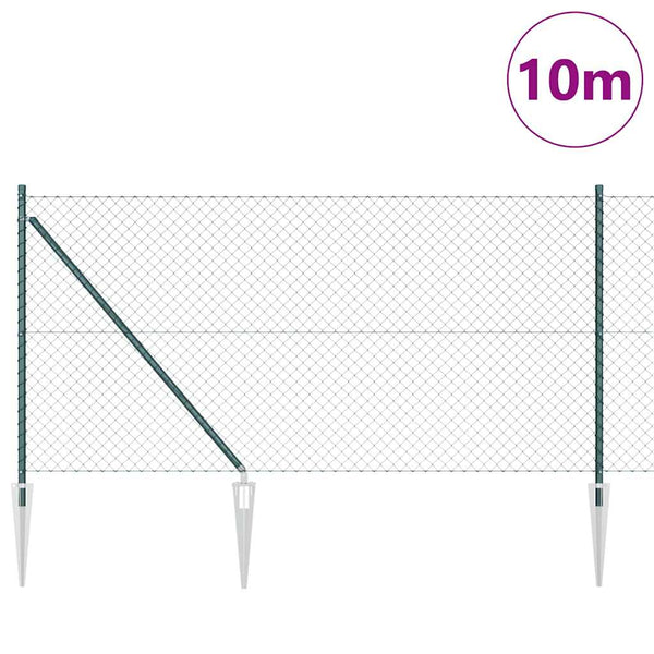 Piikkikettuaidalla varustettu aita 10 x 1 m Vihreä Verkko