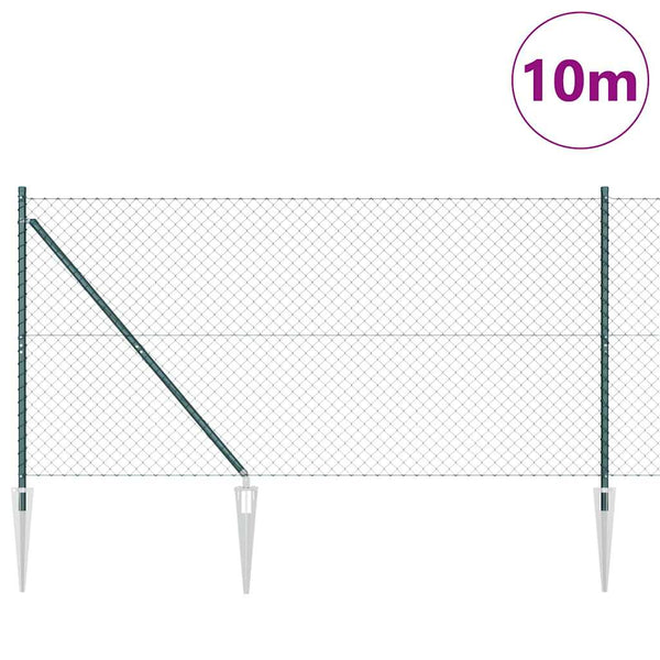 Piikkikettuaidalla varustettu aita 10 x 1,4 m Vihreä Verkko