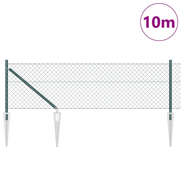 Piikkikettuaidalla varustettu aita 10 x 0,4 m Vihreä Verkko