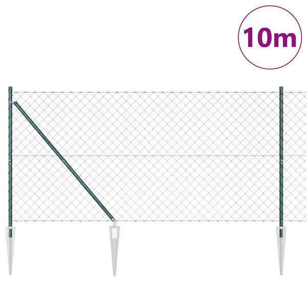 Piikkikettuaidalla varustettu aita 10 x 1,2 m Vihreä Verkko