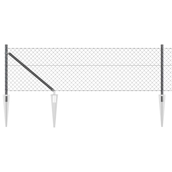 Piikkikettuaidalla varustettu aita 10 x 0,8 m Harmaa Verkko