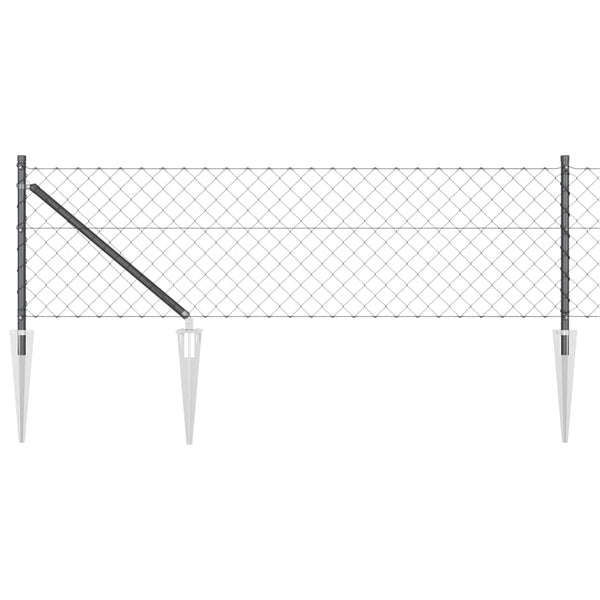 Piikkikettuaidalla varustettu aita 10 x 0,6 m Harmaa Verkko