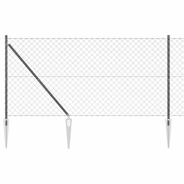 Piikkikettuaidalla varustettu aita 10 x 1,2 m Harmaa Verkko