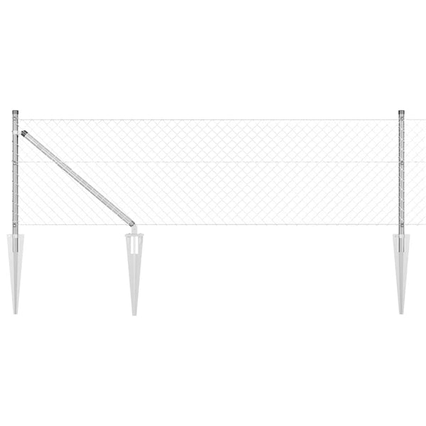 Piikkikettuaidalla varustettu aita 10 x 0,6 m Galvanoitu teräs