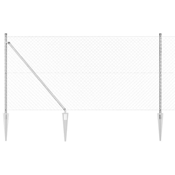 Piikkikettuaidalla varustettu aita 10 x 1 m Galvanoitu teräs
