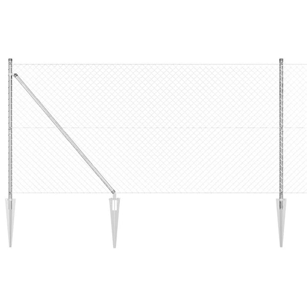 Piikkikettuaidalla varustettu aita 10 x 1,2 m Galvanoitu teräs