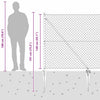 Piikkikettuaidalla varustettu aita 10 x 1,4 m Galvanoitu teräs