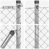 Piikkikettuaidalla varustettu aita 10 x 1,5 m Galvanoitu teräs